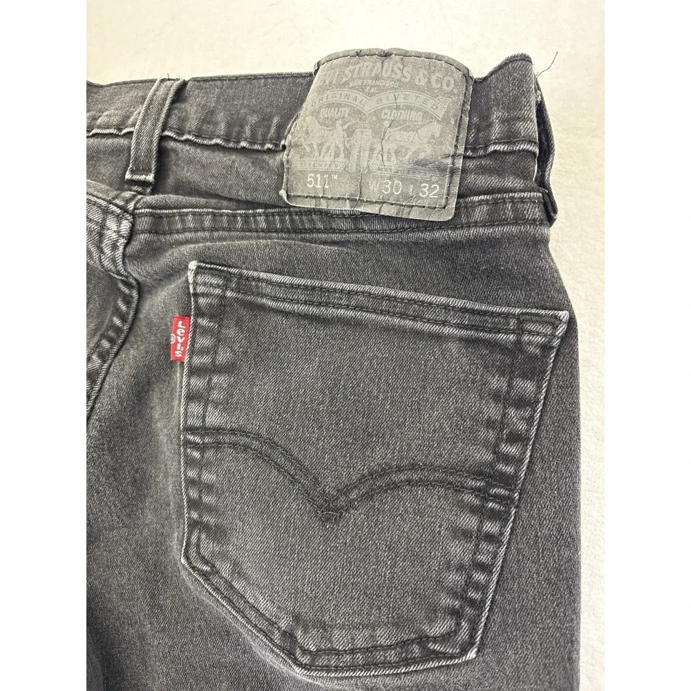 Levi's 511 Slim Black Jeans‎ W30 L(29) Stretch Water Less Denim